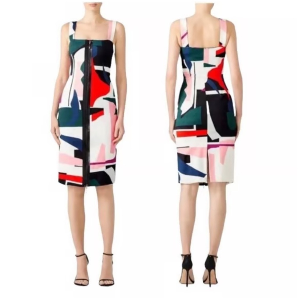 Cushnie Abstract Dual Zipper Dress Sz 2 famous dress